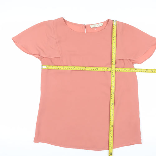 Oasis Women’s Pink Chiffon Short Sleeve Blouse UK 10