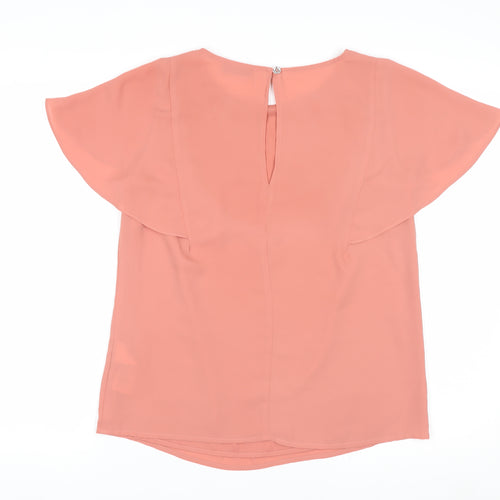 Oasis Women’s Pink Chiffon Short Sleeve Blouse UK 10