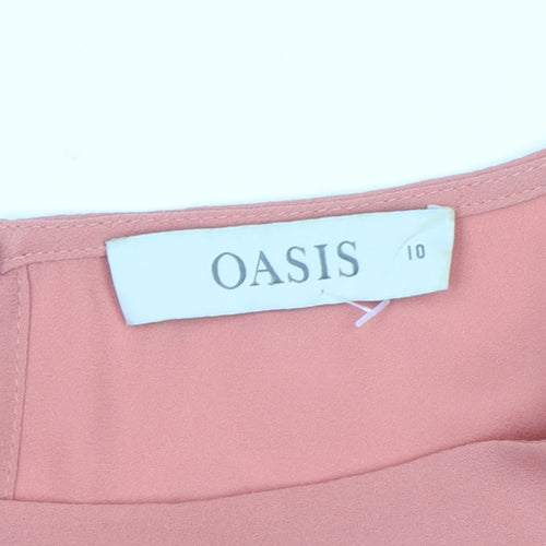 Oasis Women’s Pink Chiffon Short Sleeve Blouse UK 10
