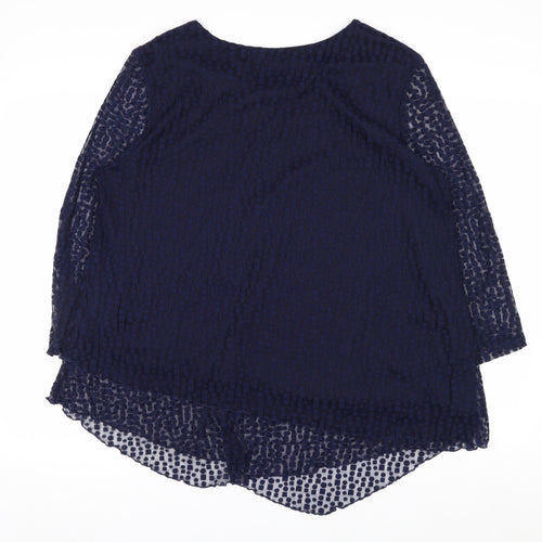 Roman Women’s Blue Mesh 3/4 Sleeve Tunic Blouse Size 18