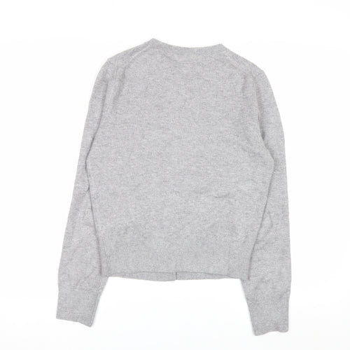 Marks and Spencer Women's Grey Small Crew Neck Button Cardigan