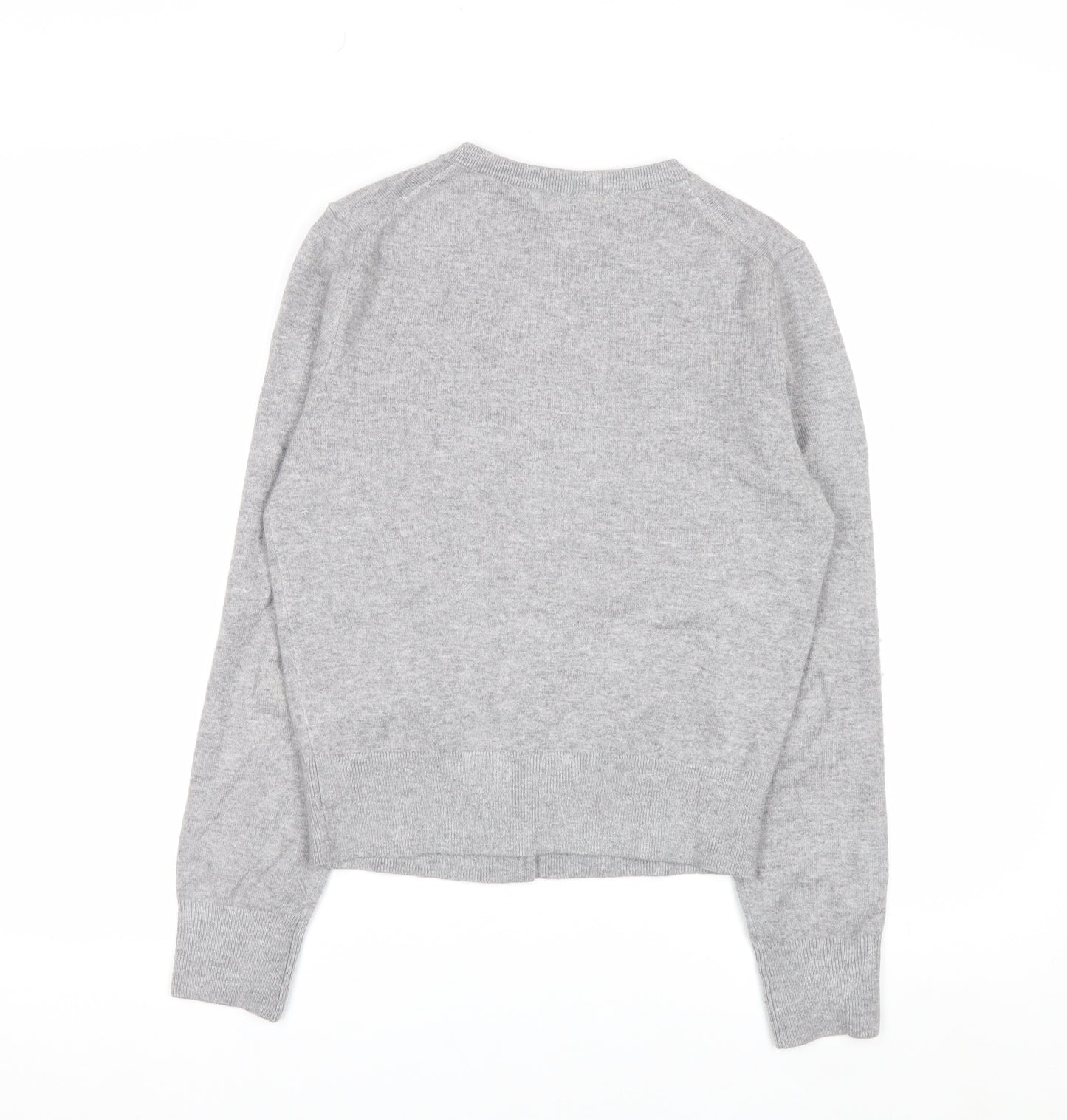 Marks and Spencer Women's Grey Small Crew Neck Button Cardigan