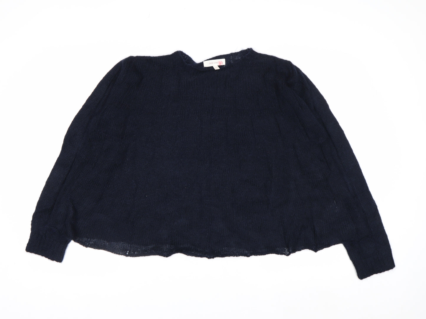 Marks and Spencer Per Una Women's Blue Long Sleeve Mohair Blend Jumper Size M