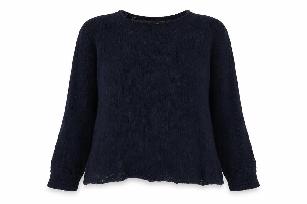 Marks and Spencer Per Una Women's Blue Long Sleeve Mohair Blend Jumper Size M