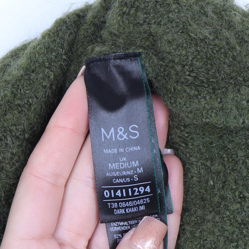 Marks and Spencer Women’s Green Wool Blend V-Neck Button Cardigan M