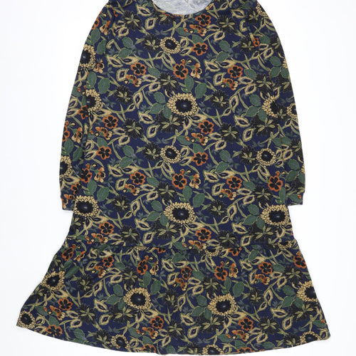 Pebble Bay Womens Multicoloured Floral Shift Dress M Long Sleeve