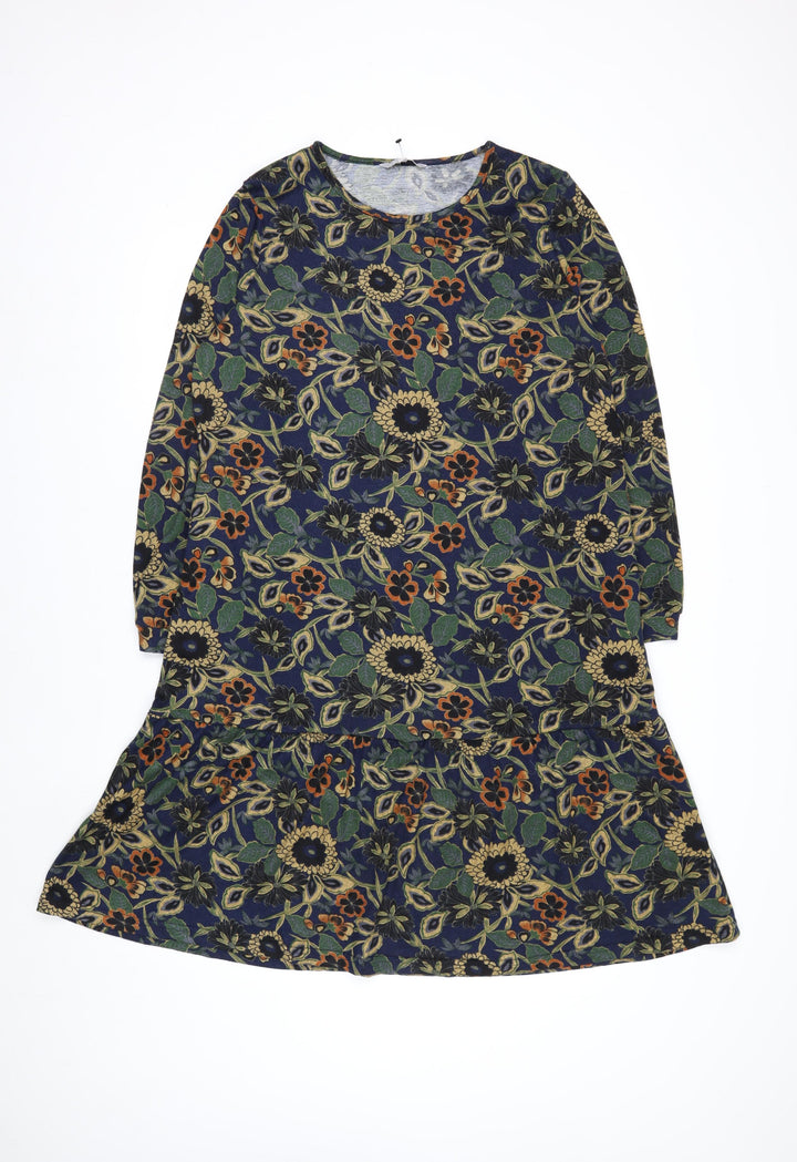 Pebble Bay Womens Multicoloured Floral Shift Dress M Long Sleeve