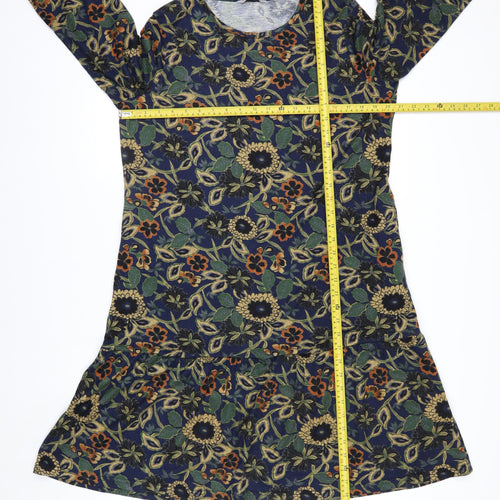 Pebble Bay Womens Multicoloured Floral Shift Dress M Long Sleeve