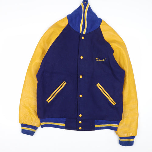 MPC Sports Men’s Blue Varsity Jacket Medium Wool Leather Retro