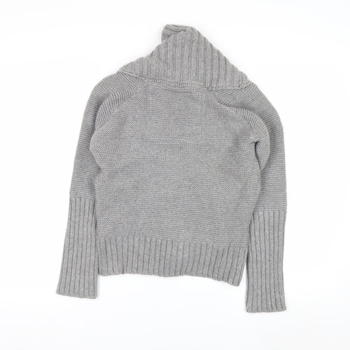 Superdry Womens Grey Shawl Collar Button Cardigan Medium Knitwear
