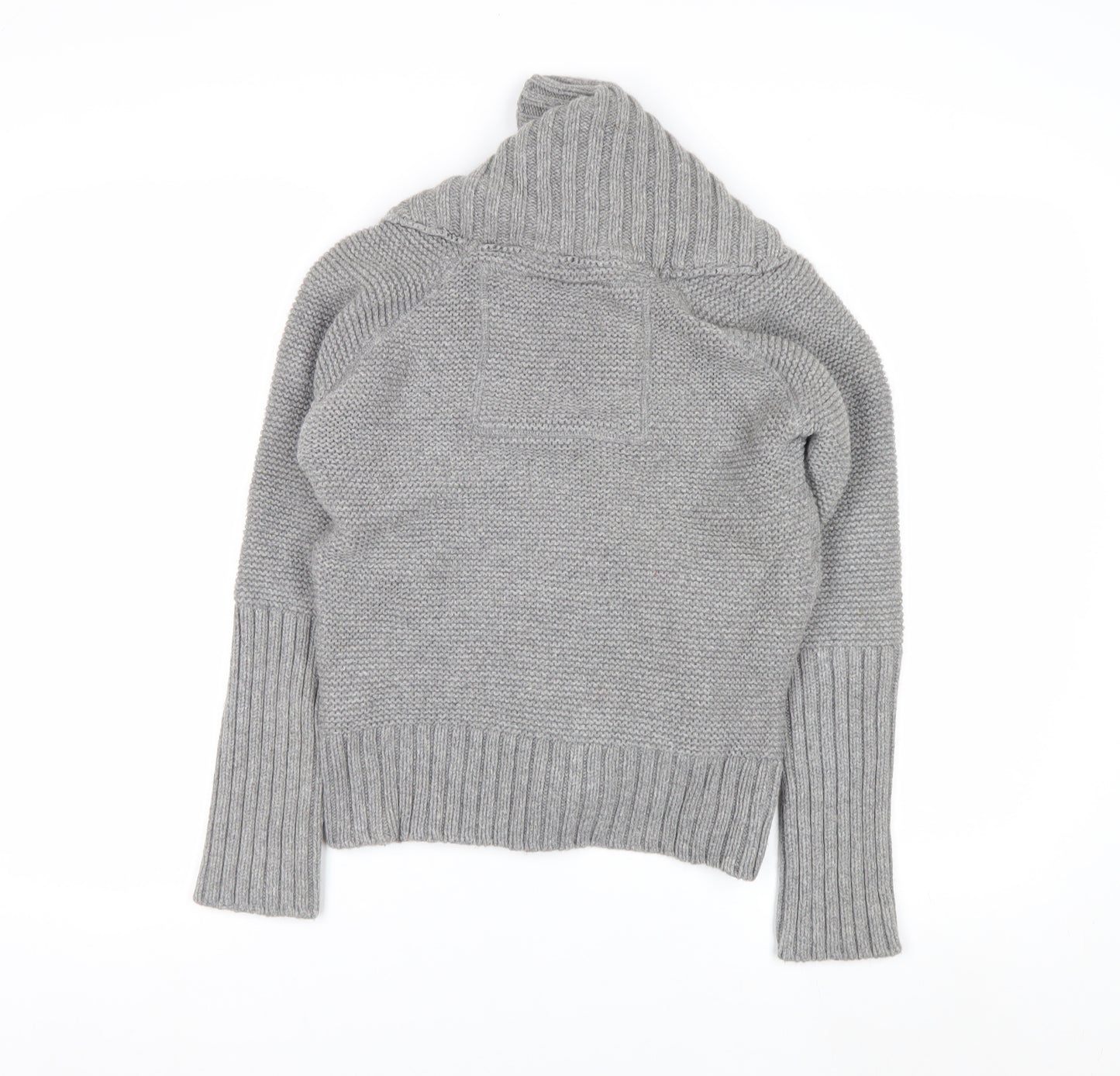 Superdry Womens Grey Shawl Collar Button Cardigan Medium Knitwear
