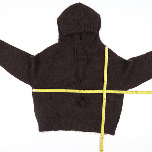 Marks and Spencer Per Una Women's Brown Alpaca Blend Hooded Jumper S