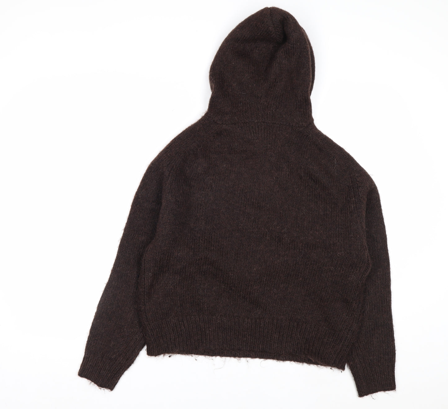Marks and Spencer Per Una Women's Brown Alpaca Blend Hooded Jumper S