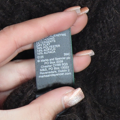 Marks and Spencer Per Una Women's Brown Alpaca Blend Hooded Jumper S