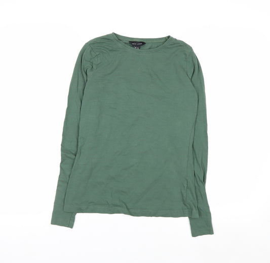 New Look Women’s Green Long Sleeve Basic Cotton T-Shirt Size 6