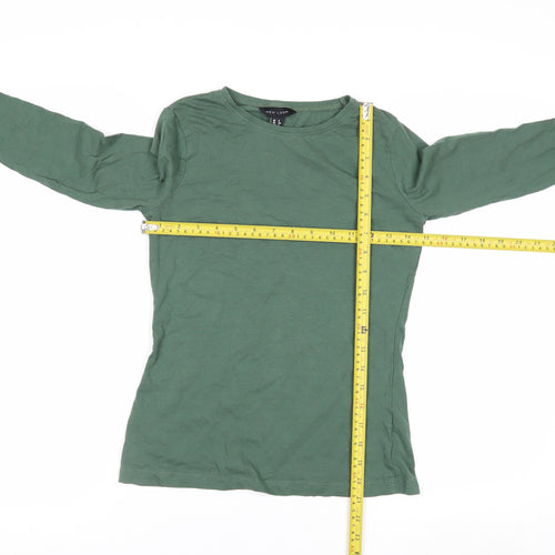 New Look Women’s Green Long Sleeve Basic Cotton T-Shirt Size 6