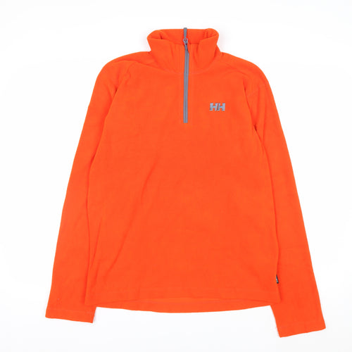 Helly Hansen Men's Orange Fleece 1/2 Zip Pullover Sweatshirt S