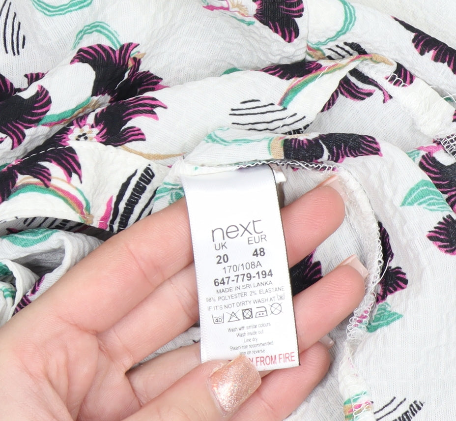 Next Women's Multicoloured Floral Button-Up Shirt Size 20