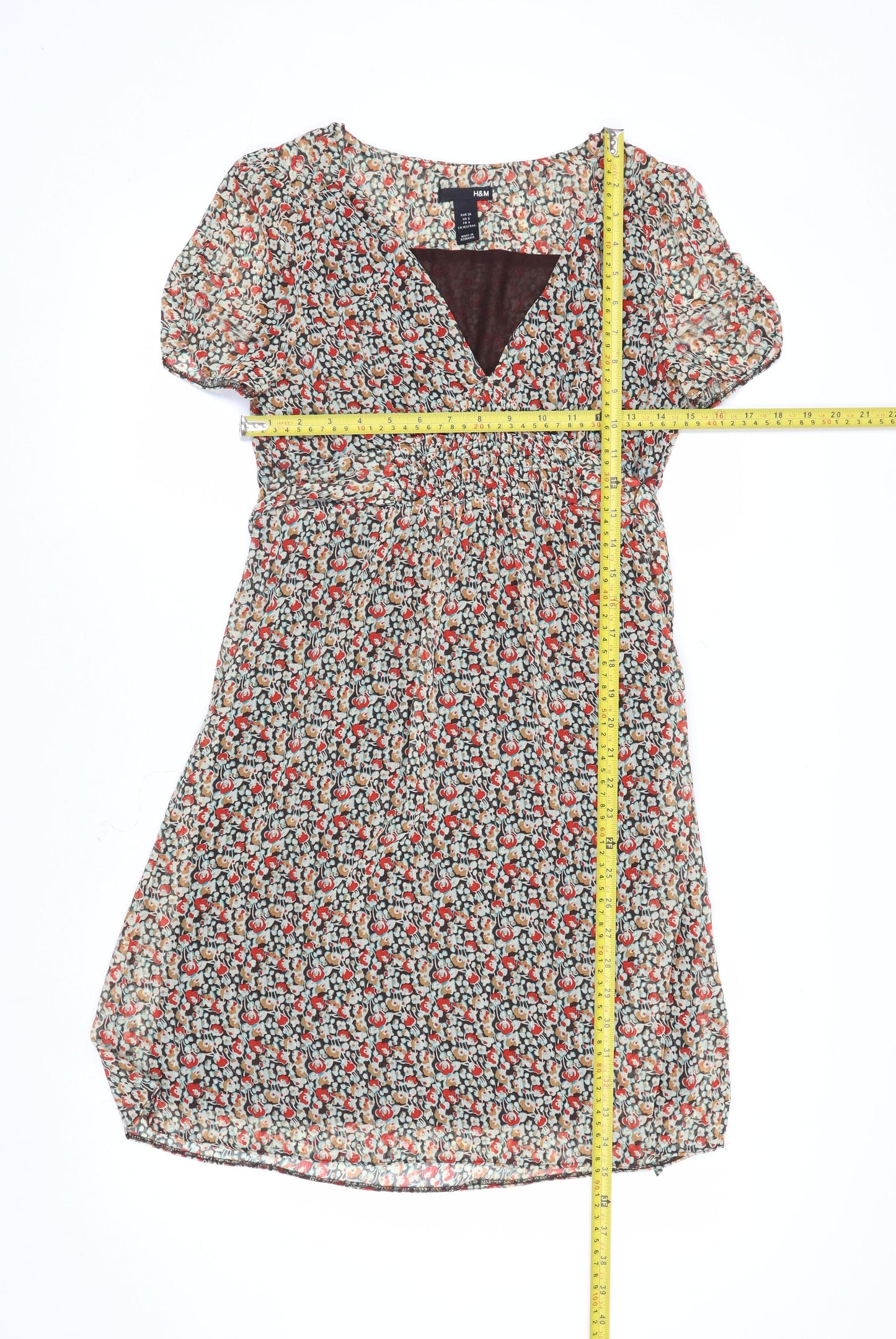 H&M Women's Multicoloured Floral A-Line Dress Size 8