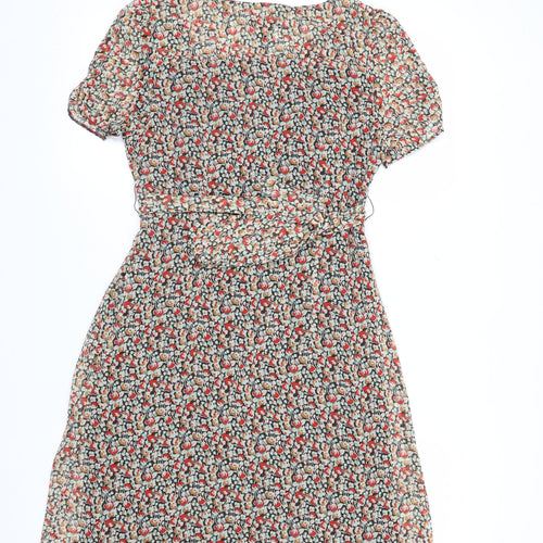H&M Women's Multicoloured Floral A-Line Dress Size 8