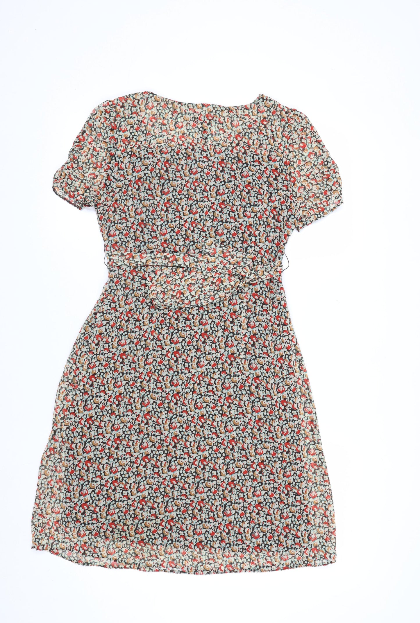 H&M Women's Multicoloured Floral A-Line Dress Size 8