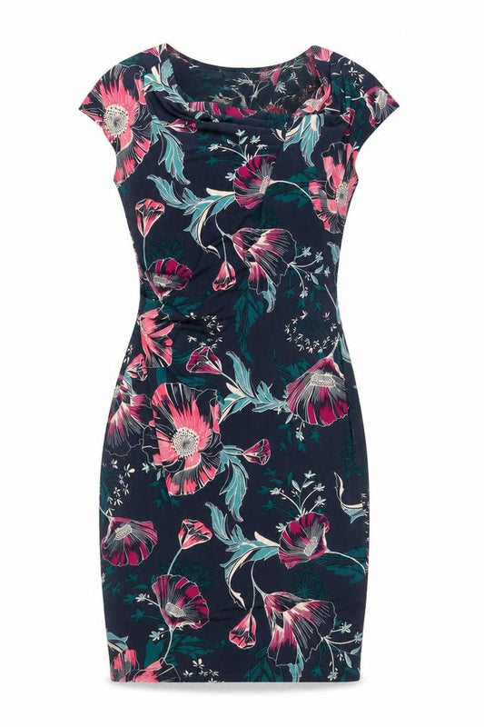 Front view of Marks & Spencer Per Una Women’s Multicoloured Floral Bodycon Dress, size UK 10