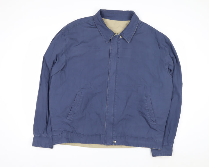 European Project Men's Blue XL Cotton Blend Zip Casual Jacket