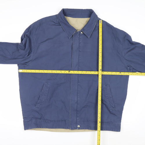 European Project Men's Blue XL Cotton Blend Zip Casual Jacket