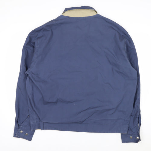 European Project Men's Blue XL Cotton Blend Zip Casual Jacket