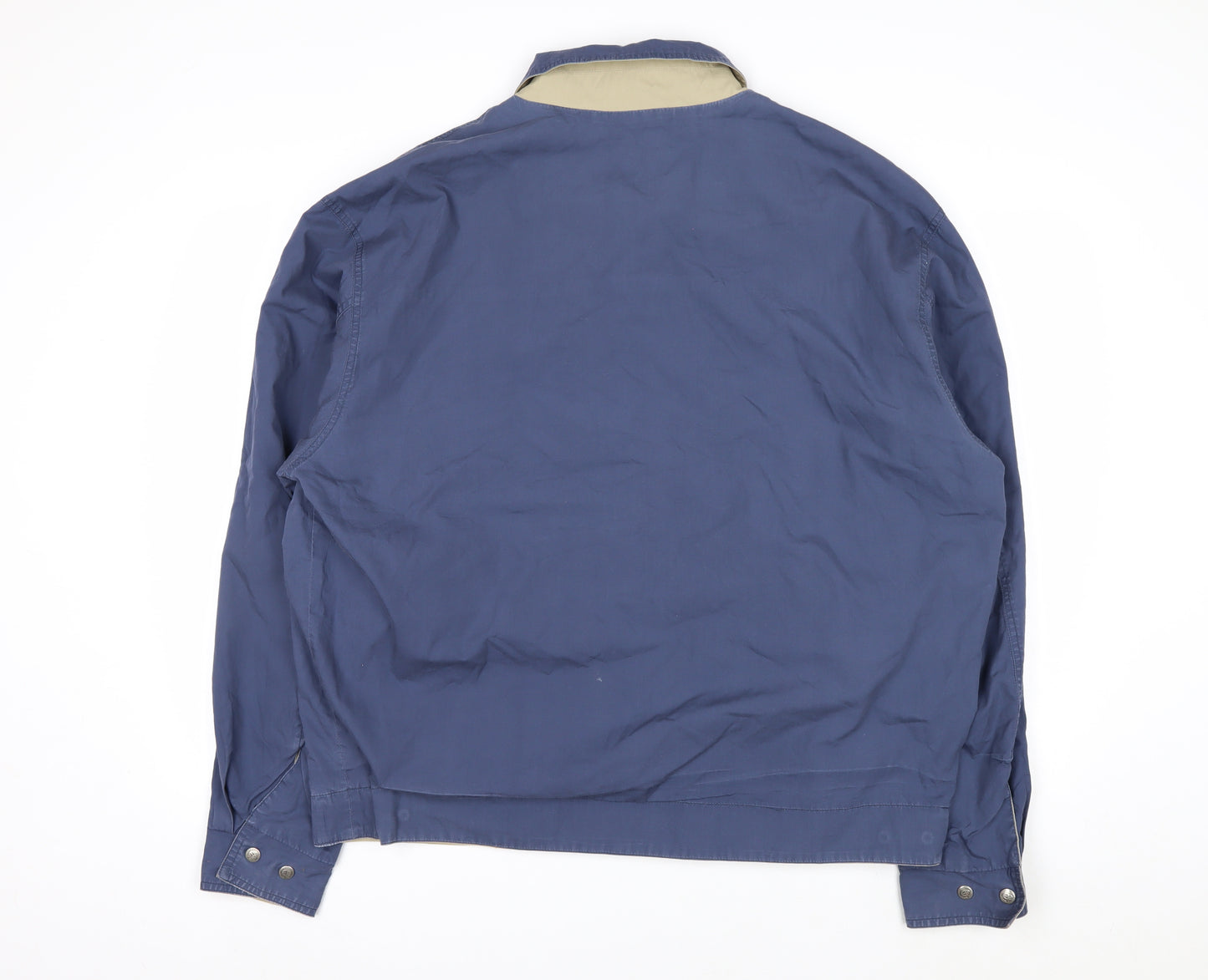 European Project Men's Blue XL Cotton Blend Zip Casual Jacket