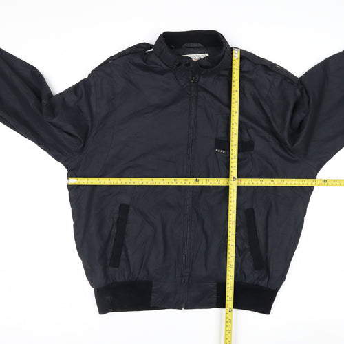 Rene de France Men's Black XL Bomber Jacket Classic Style