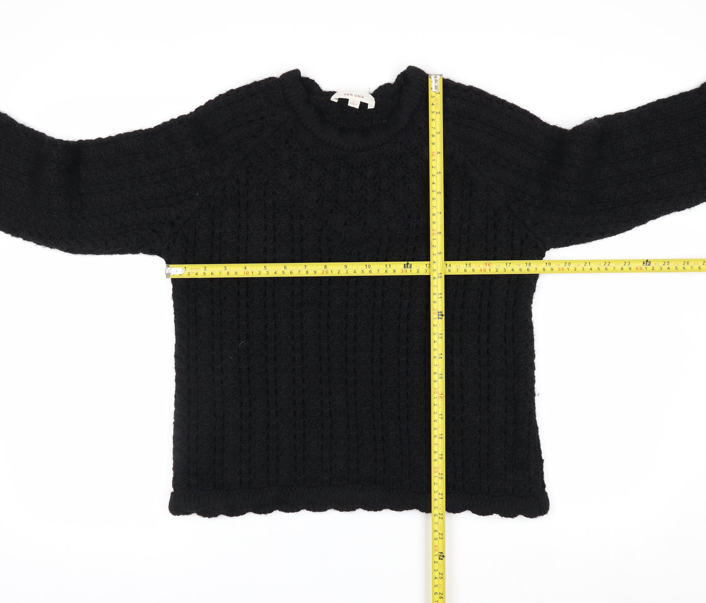 Marks and Spencer Per Una Women’s Black Chunky Knit Jumper Size S