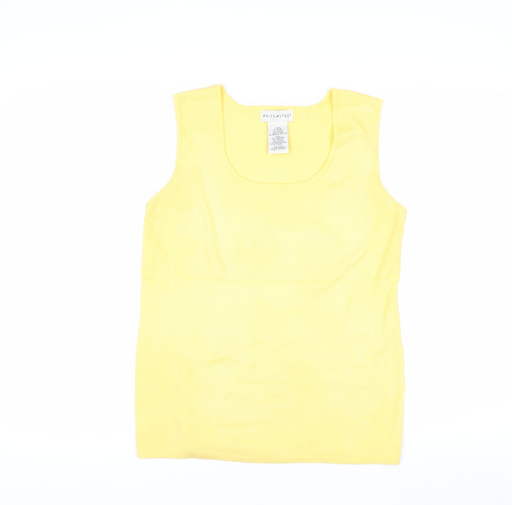White Stag Women's Yellow Sleeveless Knit Jumper Size S