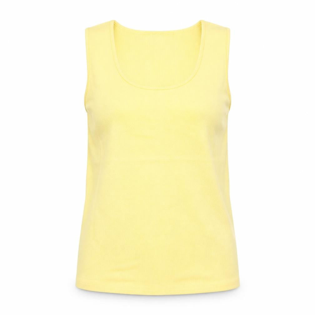 Front view of White Stag Women's Yellow Sleeveless Knit Jumper, size S