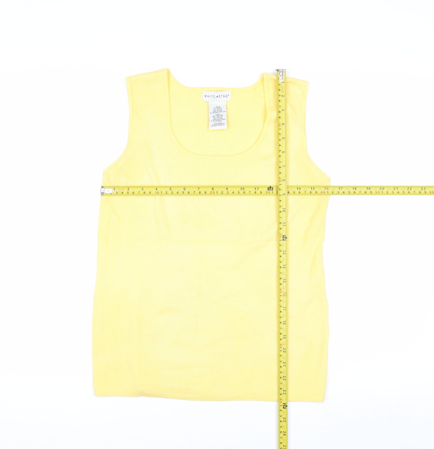 White Stag Women's Yellow Sleeveless Knit Jumper Size S