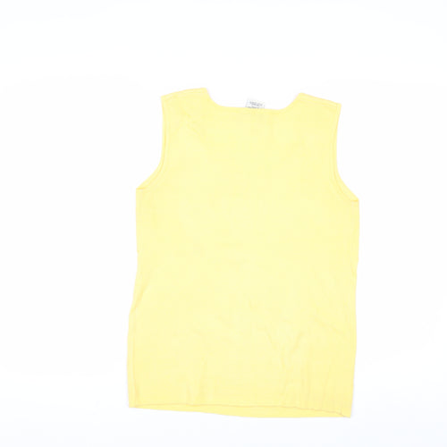 White Stag Women's Yellow Sleeveless Knit Jumper Size S