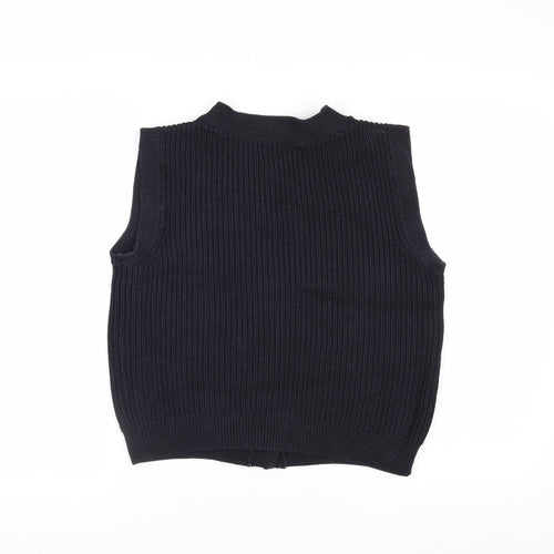 Marks and Spencer Women's Black XS V-Neck Button Knit Vest