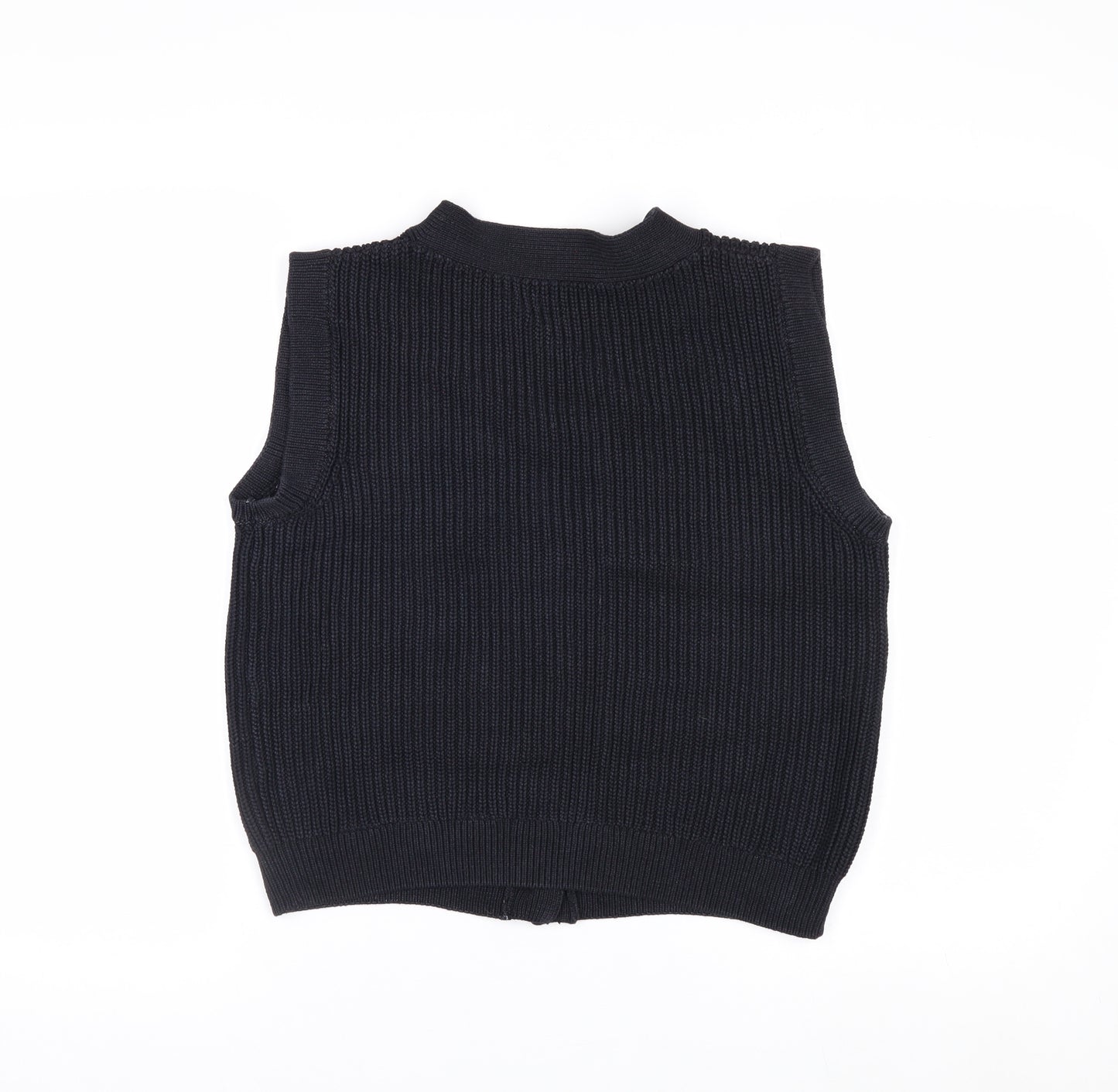 Marks and Spencer Women's Black XS V-Neck Button Knit Vest