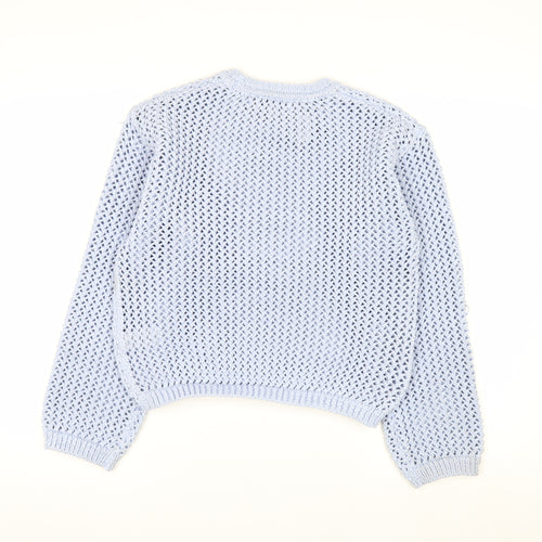 Marks and Spencer Women’s Blue Open-Knit Pullover Jumper XS