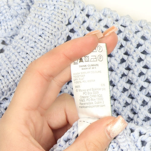 Marks and Spencer Women’s Blue Open-Knit Pullover Jumper XS