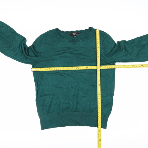 Lipsy Women’s Green Knit Crew Neck Pullover Jumper Size 12