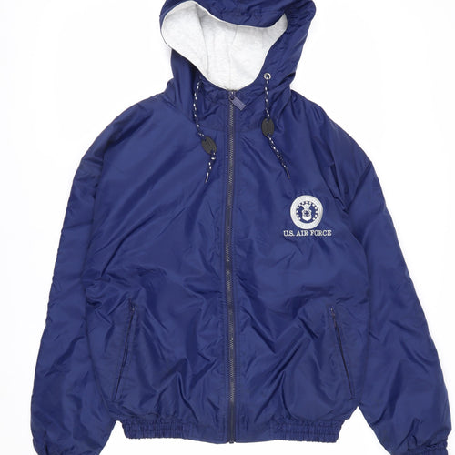 Gear For Sports Men Blue Hooded Windbreaker Jacket S