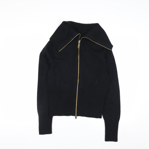 Marks and Spencer Women’s Black Full Zip Collared Jumper Size S
