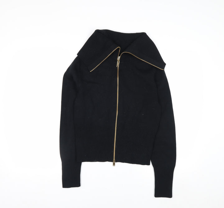 Marks and Spencer Women’s Black Full Zip Collared Jumper Size S