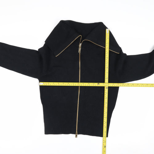 Marks and Spencer Women’s Black Full Zip Collared Jumper Size S