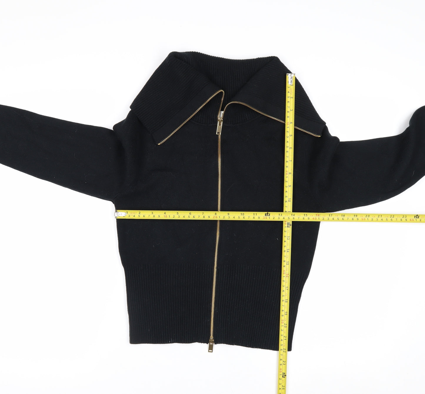 Marks and Spencer Women’s Black Full Zip Collared Jumper Size S