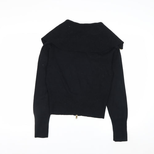 Marks and Spencer Women’s Black Full Zip Collared Jumper Size S