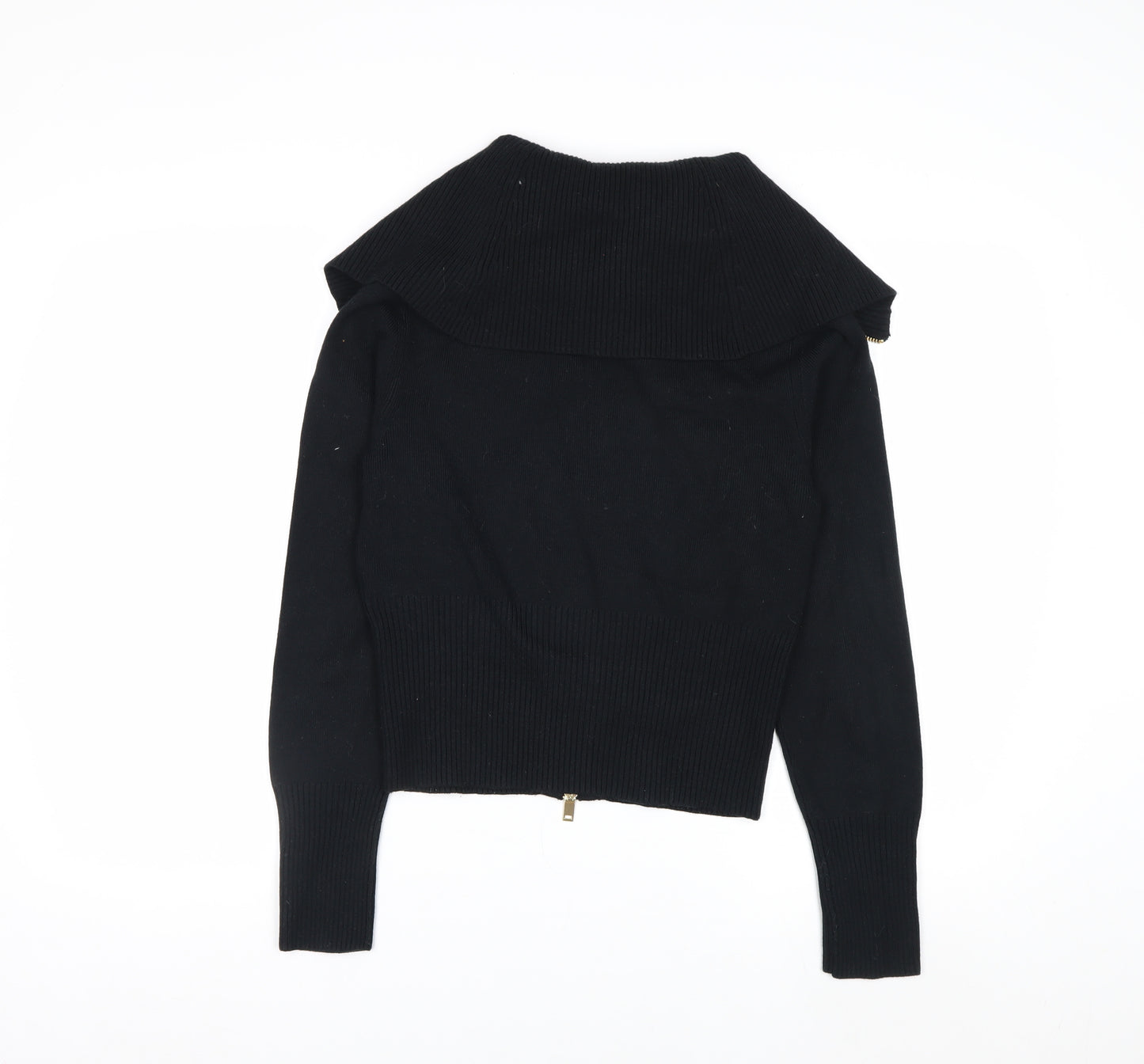 Marks and Spencer Women’s Black Full Zip Collared Jumper Size S