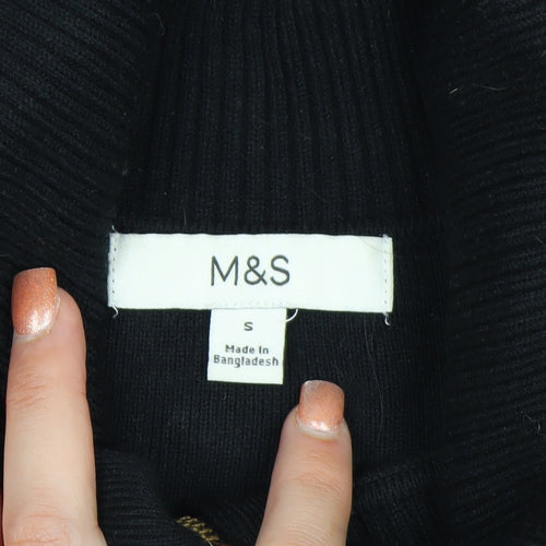 Marks and Spencer Women’s Black Full Zip Collared Jumper Size S