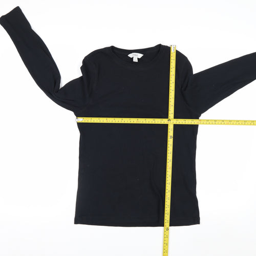 Marks and Spencer Women's Black Long Sleeve Basic Jersey T-Shirt Size 14